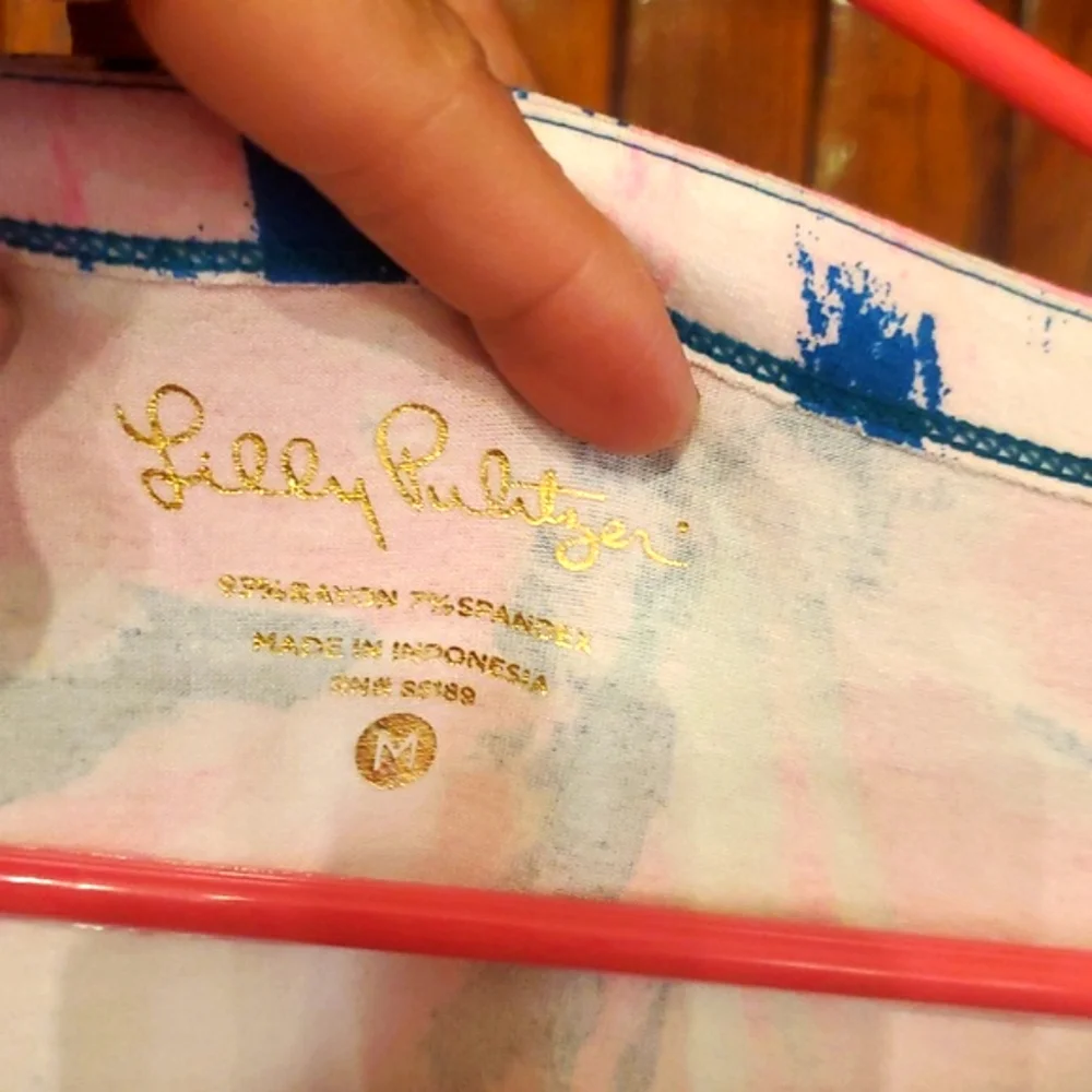 LILLY PULITZER SIZE M Floral Pink and Blue Dress - Picture 2 of 6